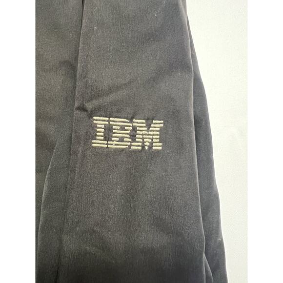 IBM Logo V Neck Pullover Windbreaker Golf Jacket Men Large Black Tech AI Nerd - Picture 11 of 11